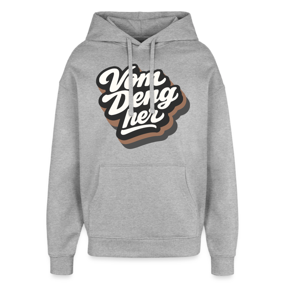 Vom Deng her Design – Oversized Unisex Hoodie - Grau meliert