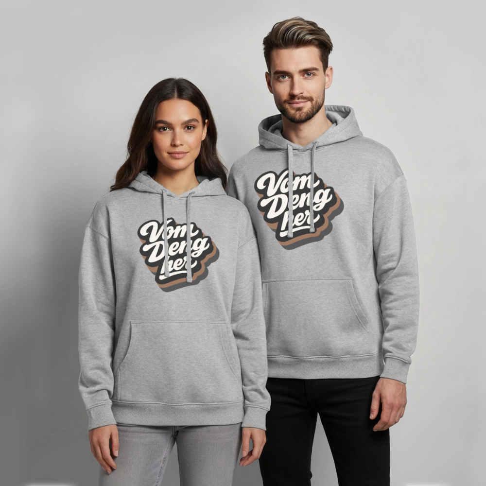 Vom Deng her Design – Oversized Unisex Hoodie - Grau meliert