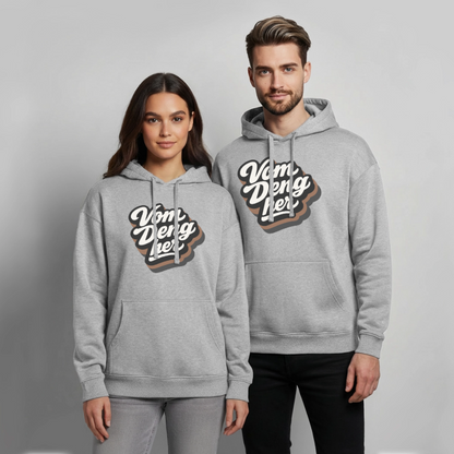 Vom Deng her Design – Oversized Unisex Hoodie - Grau meliert