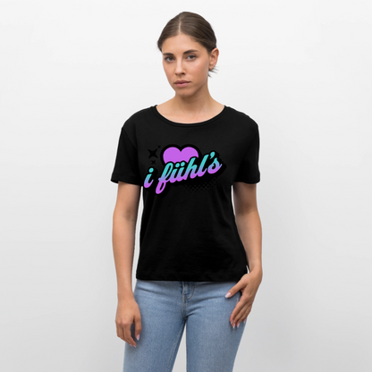 i fühl‘s Design – Rundhals Frauen Bio-T-Shirt - Schwarz