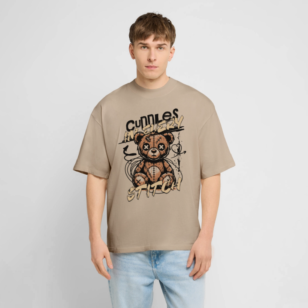 Bear Design – Oversized Unisex Bio T-Shirt - Steingrau