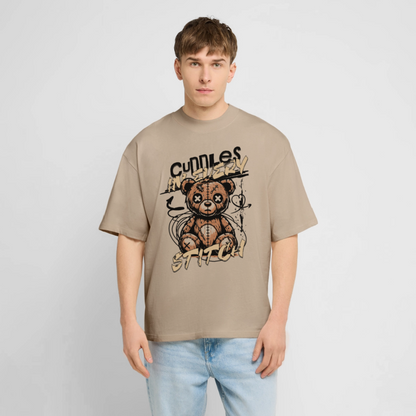 Bear Design – Oversized Unisex Bio T-Shirt - Steingrau
