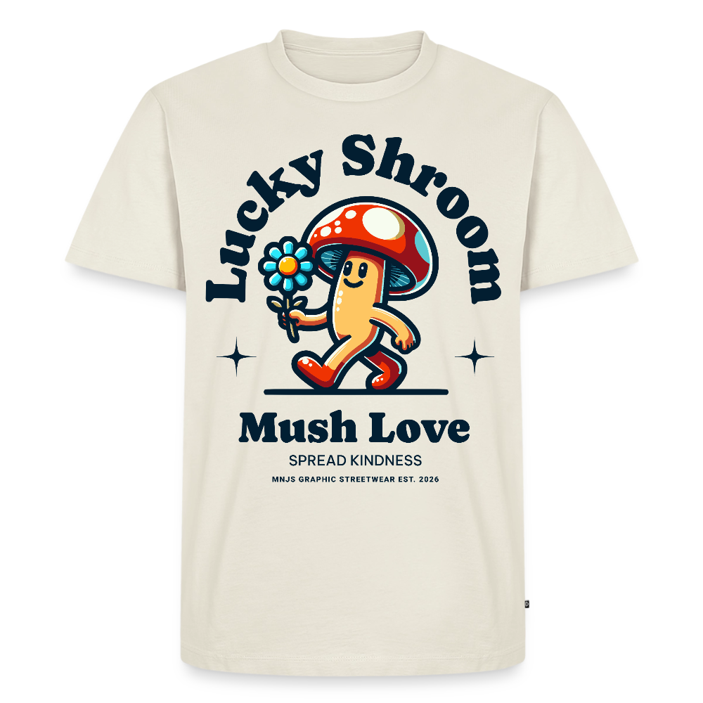 Lucky Shroom Design – Männer Premium T-Shirt - Naturweiß