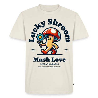 Lucky Shroom Design – Männer Premium T-Shirt - Naturweiß