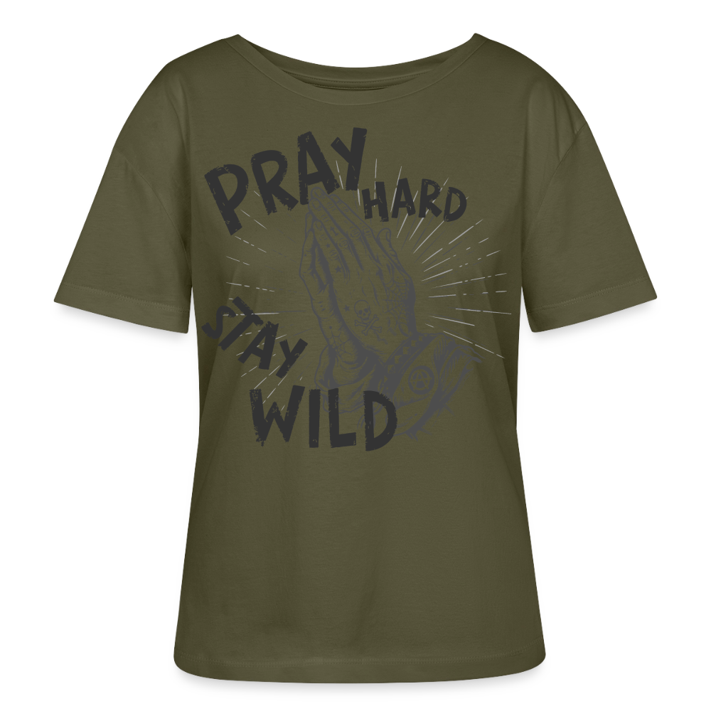 Play Hard Design –  Rundhals Frauen Bio-T-Shirt - Khaki