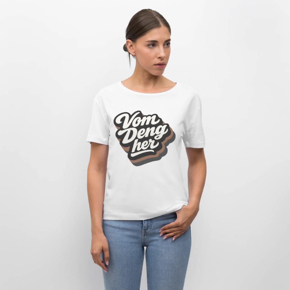 Vom Deng her Design – Rundhals Frauen Bio-T-Shirt - Weiß