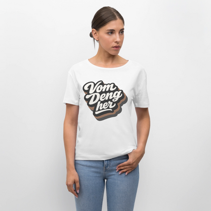 Vom Deng her Design – Rundhals Frauen Bio-T-Shirt - Weiß