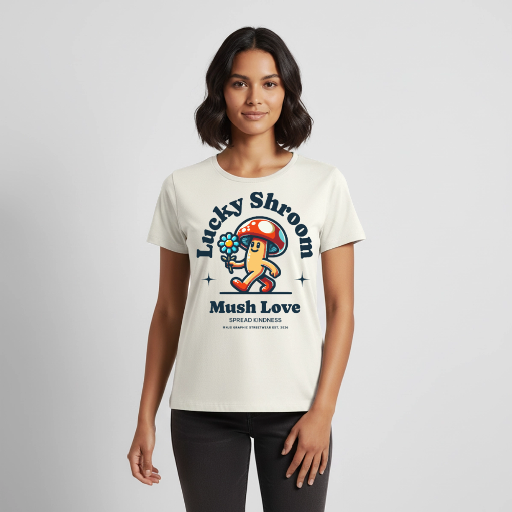 Lucky Shroom Design – Frauen Premium T-Shirt - Naturweiß