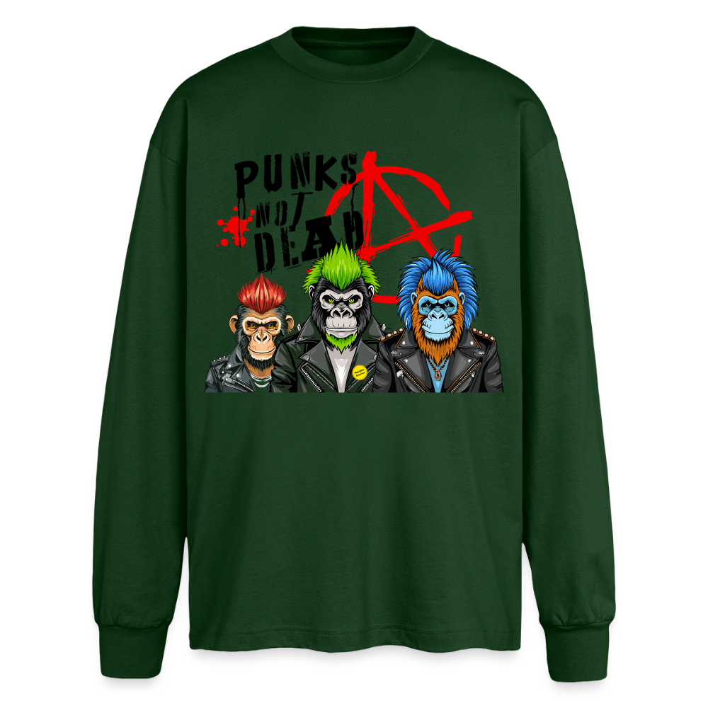 Punks Not Dead Design – Oversized Langarmshirt - Flaschengrün