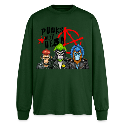 Punks Not Dead Design – Oversized Langarmshirt - Flaschengrün