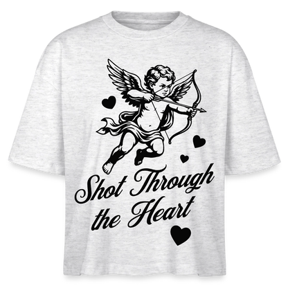Amor Design – Frauen Boxy Bio-T-Shirt - Weiß meliert