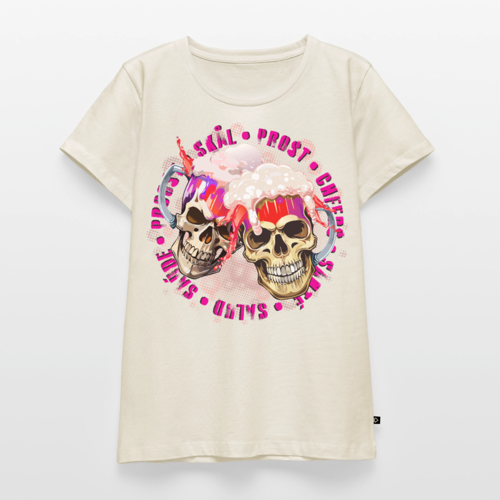 Party Skull Design Pink – Frauen Premium T-Shirt - Naturweiß