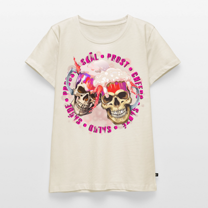 Party Skull Design Pink – Frauen Premium T-Shirt - Naturweiß