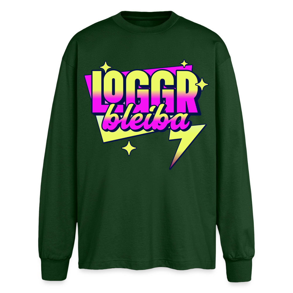 Logger bleibt Design – Oversized Langarmshirt - Flaschengrün