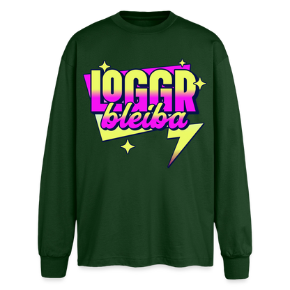 Logger bleibt Design – Oversized Langarmshirt - Flaschengrün