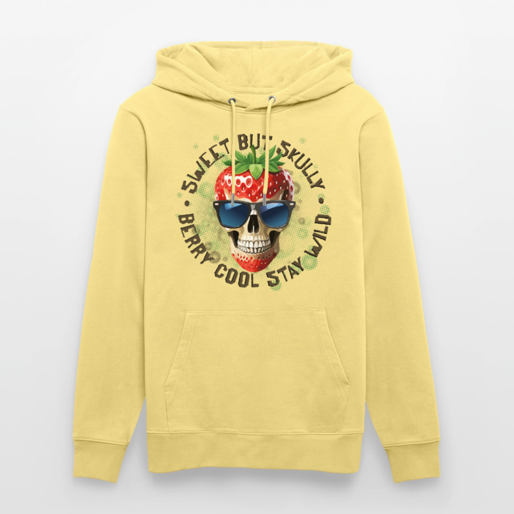 Strawberry Skull Design – Unisex Bio-Hoodie - Gelb Viva 