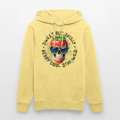 Strawberry Skull Design – Unisex Bio-Hoodie - Gelb Viva 