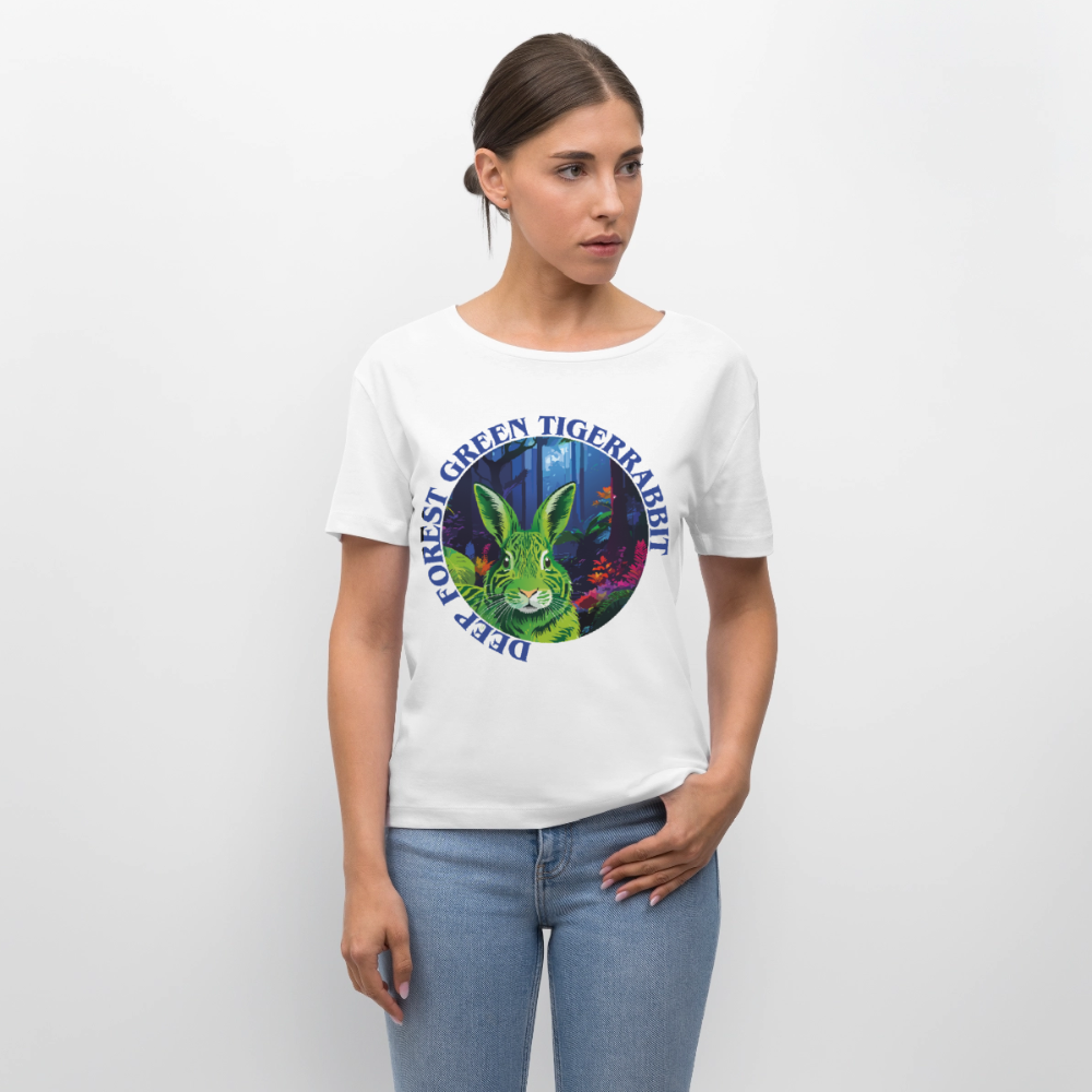 Tiger Rabbit Design – Rundhals Frauen Bio-T-Shirt - Weiß