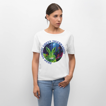 Tiger Rabbit Design – Rundhals Frauen Bio-T-Shirt - Weiß