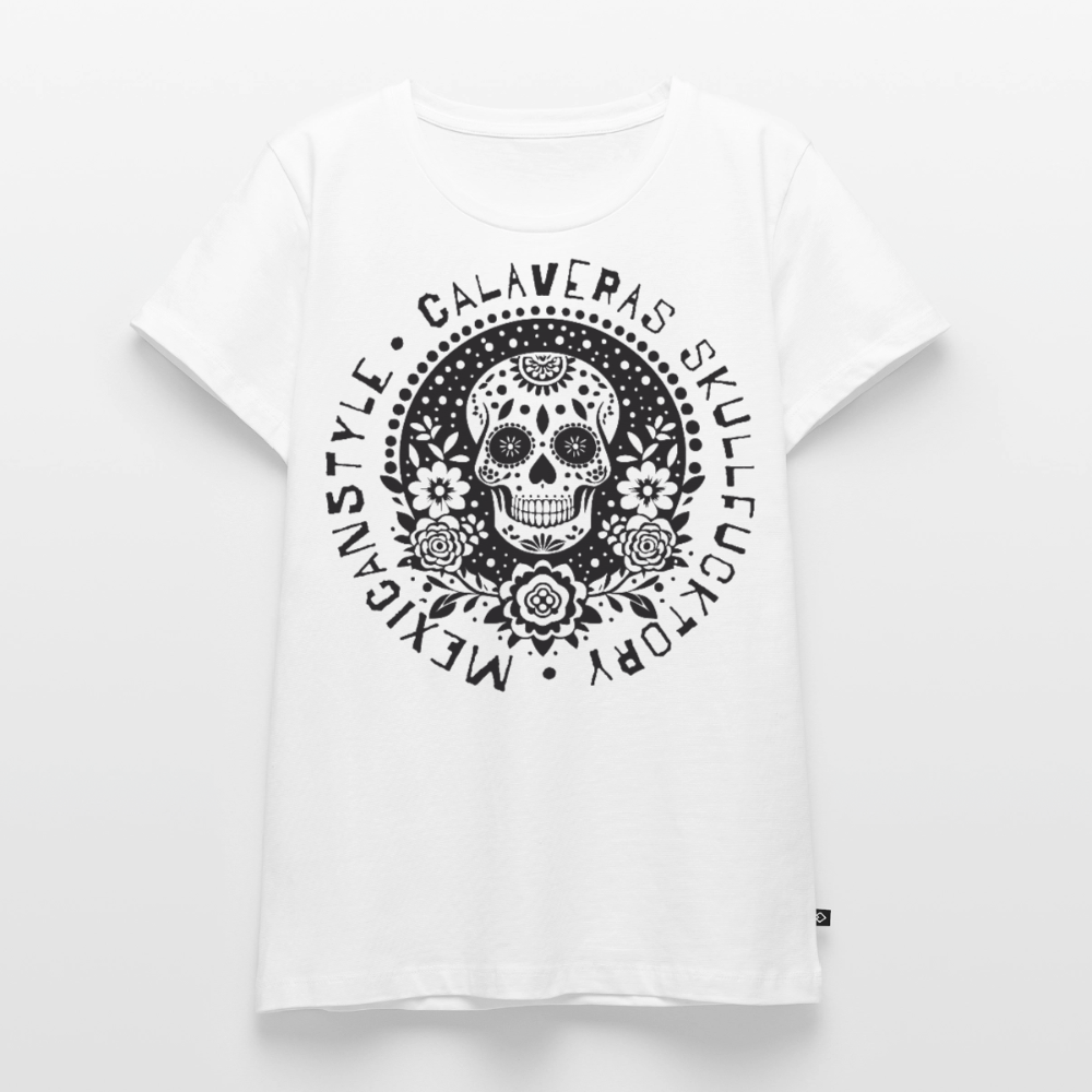 Sugar Skull Black Design - Frauen Premium T-Shirt - Weiß