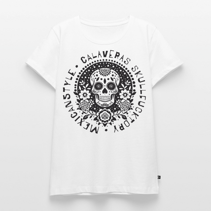 Sugar Skull Black Design - Frauen Premium T-Shirt - Weiß