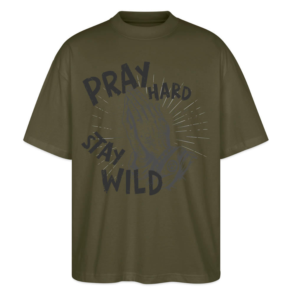Pray Hard Design – Unisex Bio T-Shirt - Khaki