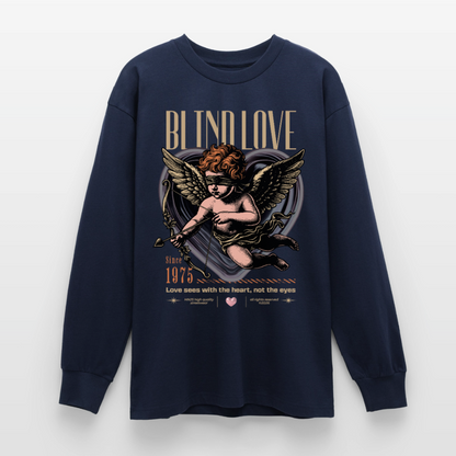 Blind Love Design – Oversized Langarmshirt - Navy