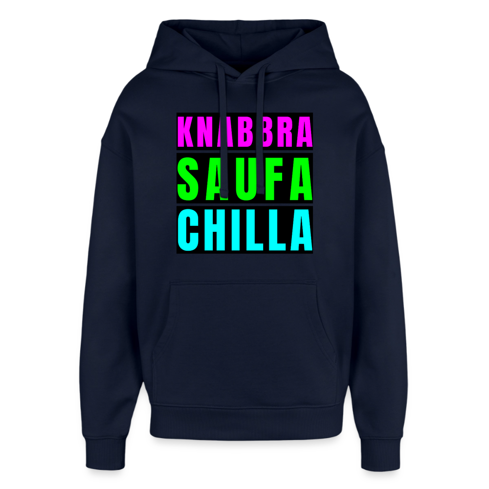 Knabbra Saufa Chilla – Oversized Unisex Hoodie - Navy