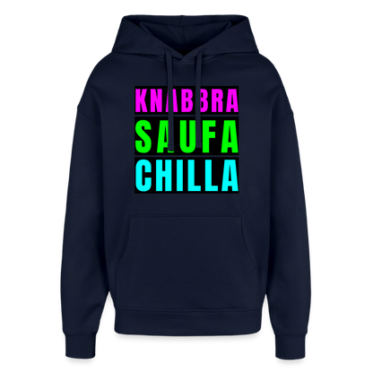 Knabbra Saufa Chilla – Oversized Unisex Hoodie - Navy