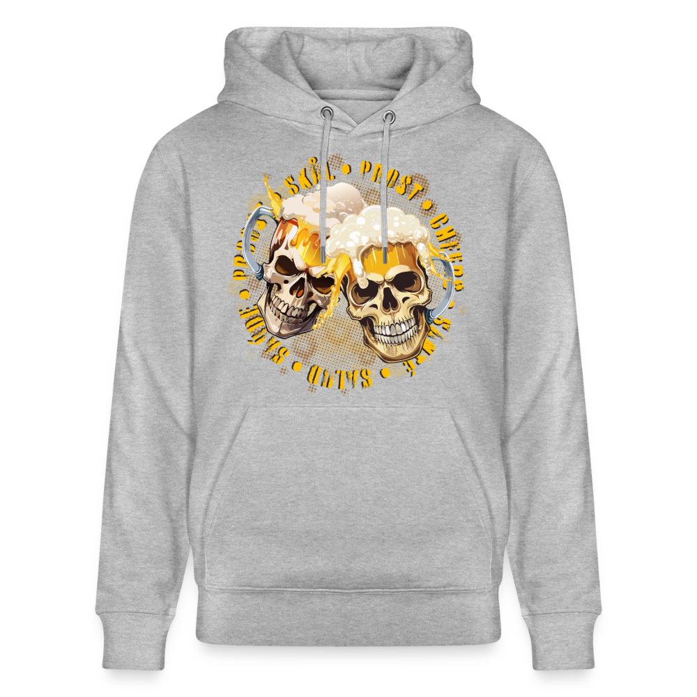 Party Skull Design – Unisex Bio-Hoodie - Grau meliert