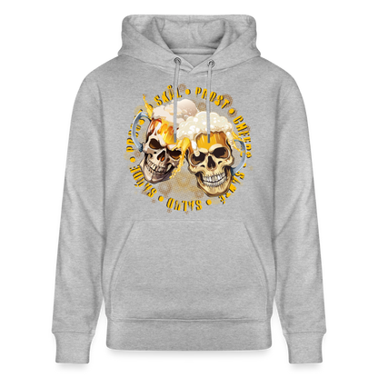 Party Skull Design – Unisex Bio-Hoodie - Grau meliert