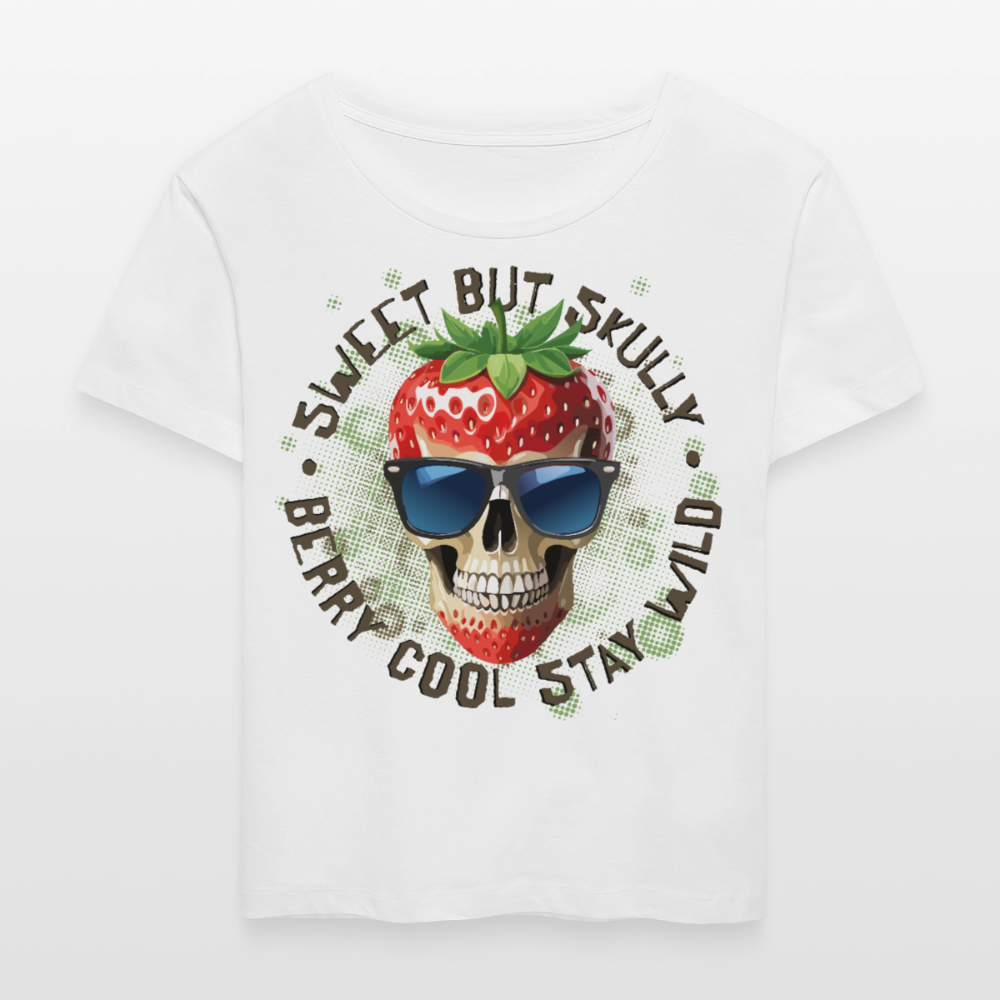 Strawberry Skull Design – Rundhals Frauen Bio-T-Shirt - Weiß