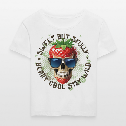 Strawberry Skull Design – Rundhals Frauen Bio-T-Shirt - Weiß