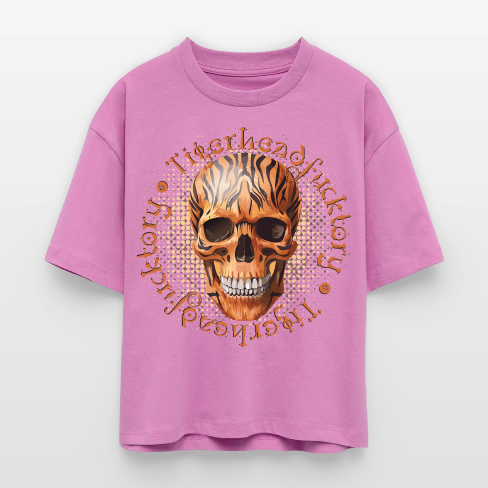Tiger skull Design – Frauen Boxy Bio-T-Shirt - Pink