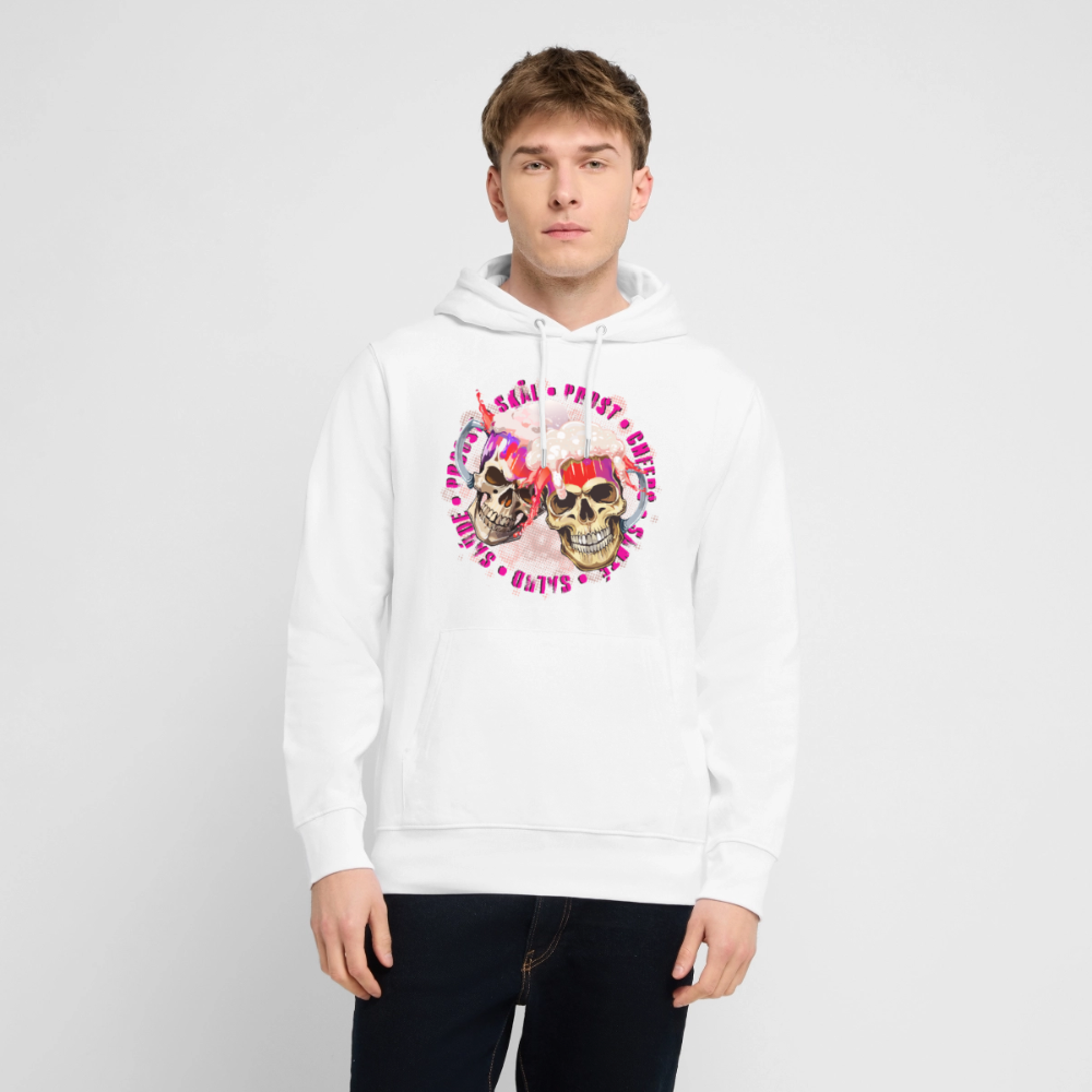 Party Skull Design Pink – Unisex Bio-Hoodie - Weiß
