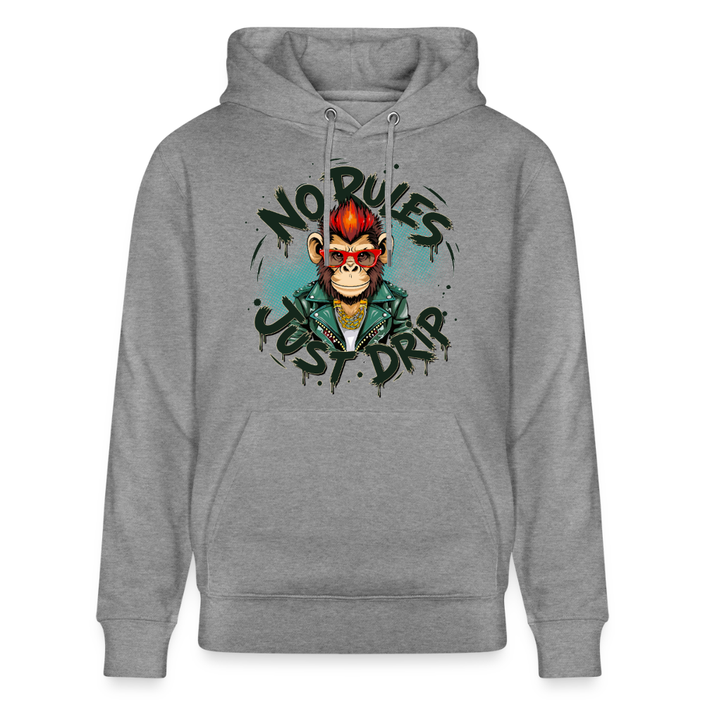 Monkey No Rules Design – Unisex Bio-Hoodie - Hellgrau marmoriert