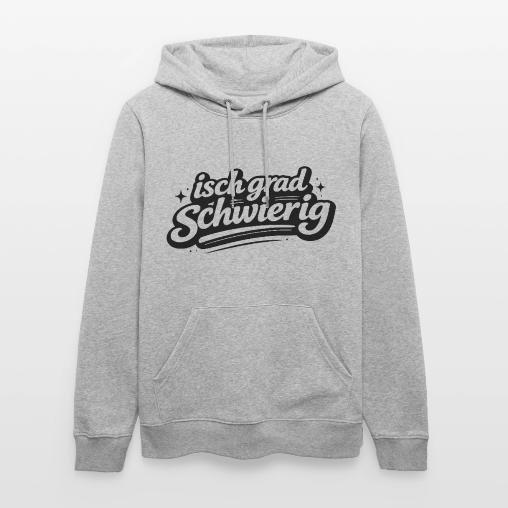 Isch grad schwierig Design – Unisex Bio-Hoodie - Grau meliert