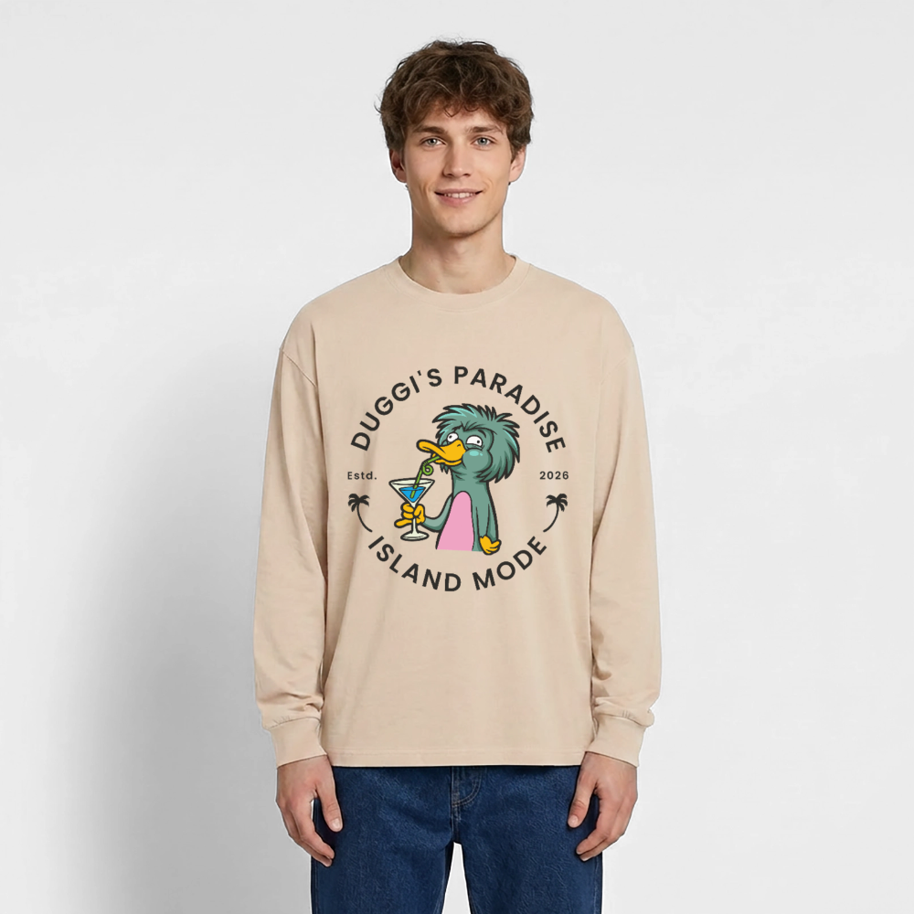 Doggies Paradise Design – Oversized Langarmshirt - Sand