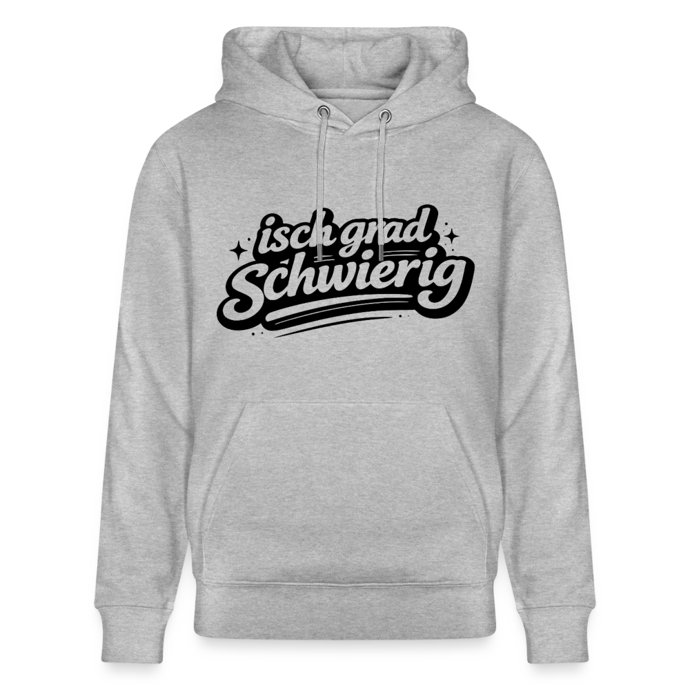 Isch grad schwierig Design – Unisex Bio-Hoodie - Grau meliert