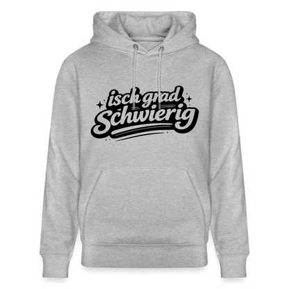 Isch grad schwierig Design – Unisex Bio-Hoodie - Grau meliert