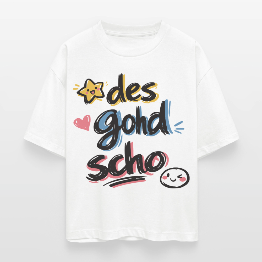 Des goht scho Design – Frauen Boxy Bio-T-Shirt - Weiß