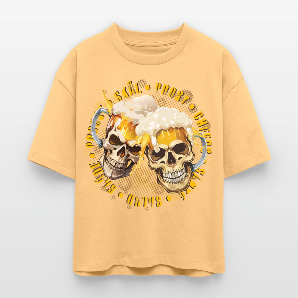 Party Skull Design – Frauen Boxy Bio-T-Shirt - Mispel