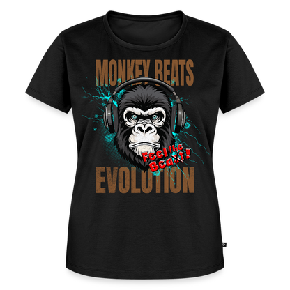 Monkey Beats Design – Frauen Premium T-Shirt - Schwarz