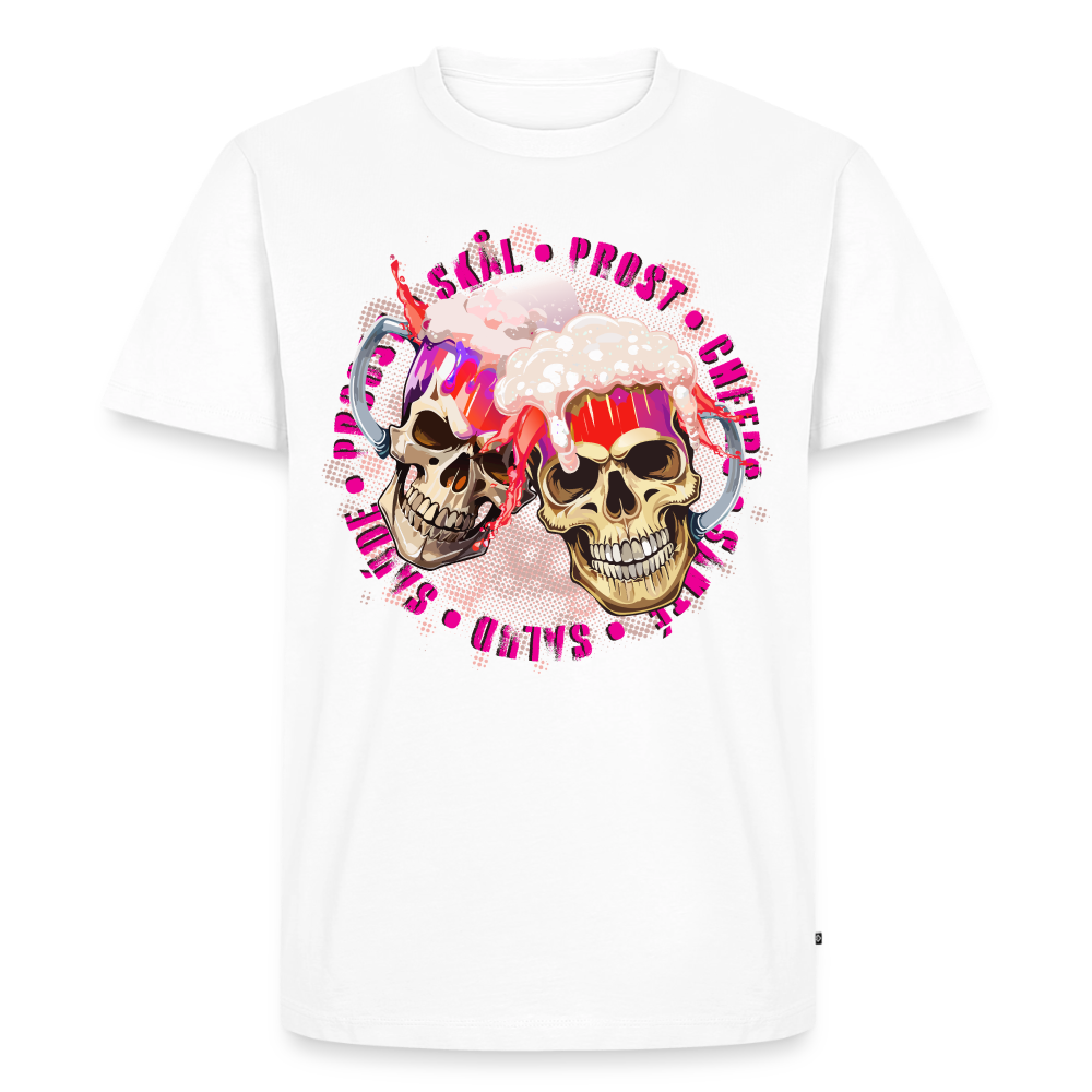 Party Skull Design Pink – Männer Premium T-Shirt - Weiß