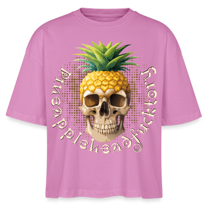 Pineapple Skull Design - Frauen Boxy Bio-T-Shirt - Pink