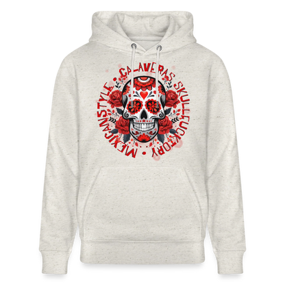 Sugar Skull Rosen Design - Unisex Bio-Hoodie - Beige meliert