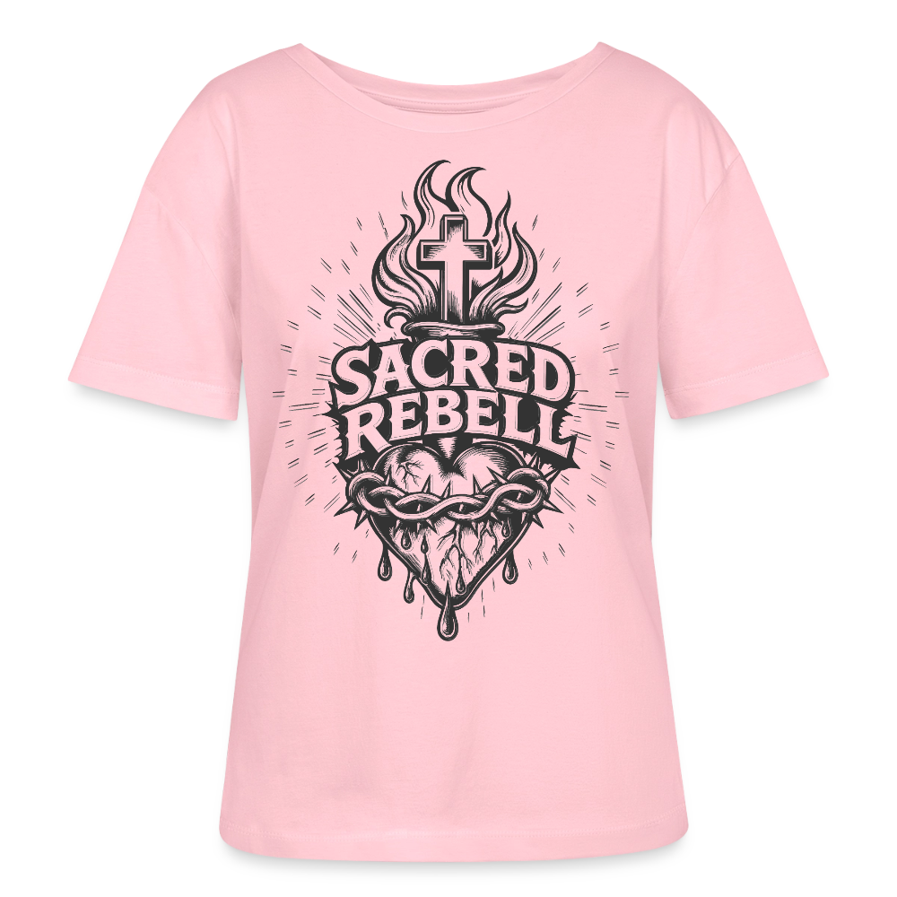 Sacred Rebell Design – Rundhals Frauen Bio-T-Shirt - Hellrosa