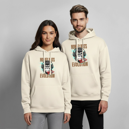 Monkey Beats Design – Oversized Unisex Hoodie - Natur