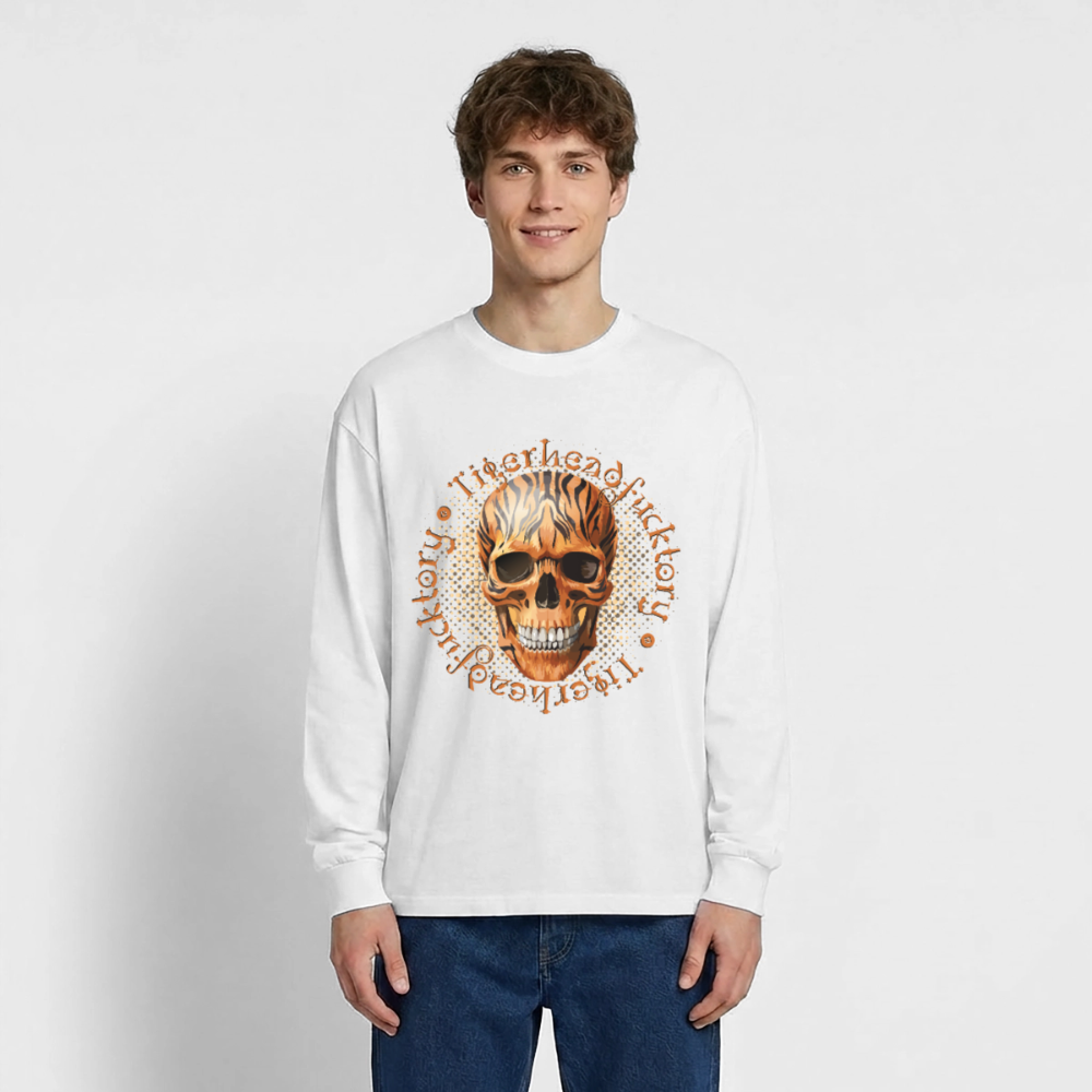 Tiger Skull Design – Oversized Langarmshirt - Weiß
