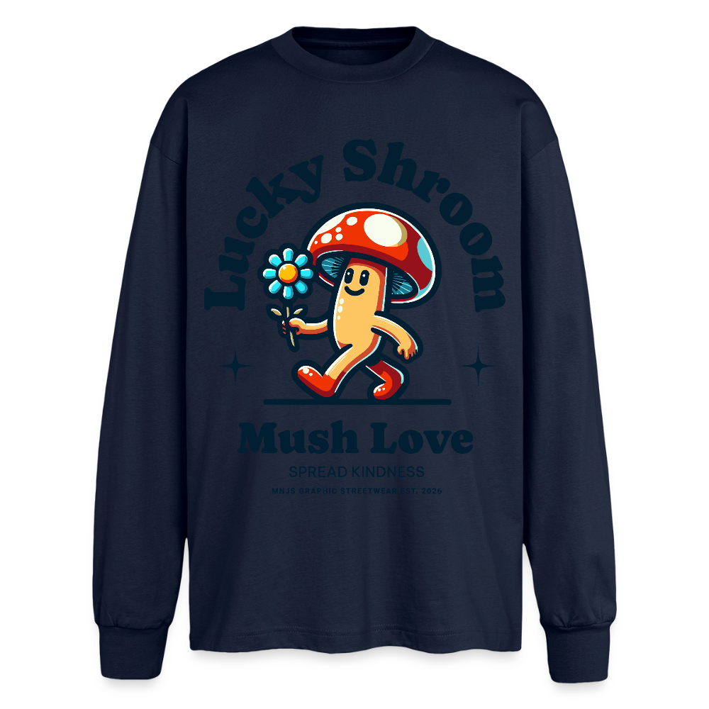 Lucky Shroom Design – Oversized Langarmshirt - Navy